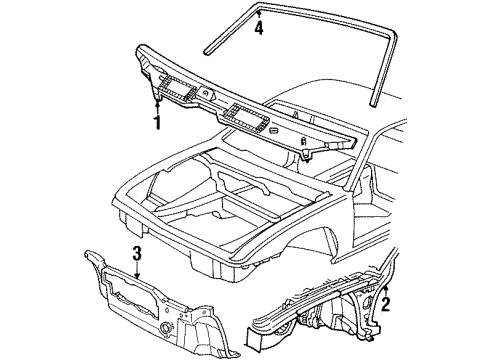 1986 Pontiac Fiero Cowl Trim Container, Windshield Washer Solvent Diagram for 22062307