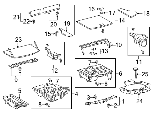 2022 Lexus UX200 Interior Trim - Rear Body Board Sub-Assembly Deck Diagram for 58408-76010-C0