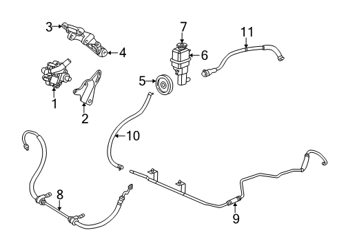 2005 Dodge Stratus P/S Pump & Hoses, Steering Gear & Linkage Cooler-Power Steering Diagram for 4879238AG