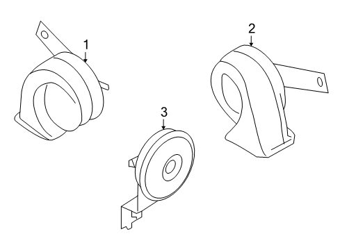 2009 Nissan GT-R Horn Horn Assy-Electric High Diagram for 25610-JF00B