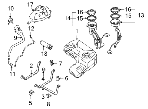 2006 BMW X5 Fuel Supply Hose Diagram for 16117174639