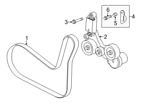 2014 Chevrolet Impala Belts & Pulleys Serpentine Belt Diagram for 12639018