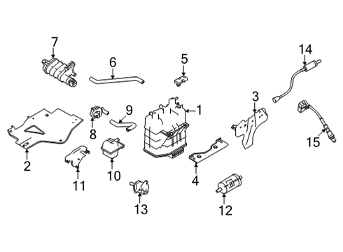 2021 Nissan Frontier Emission Components Evaporative Emission Canister Diagram for 14950-9BT0A