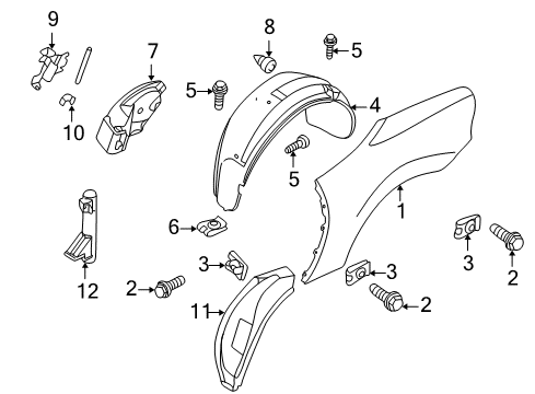 1996 BMW Z3 Quarter Panel & Components Fill-In Flap Diagram for 51178398651