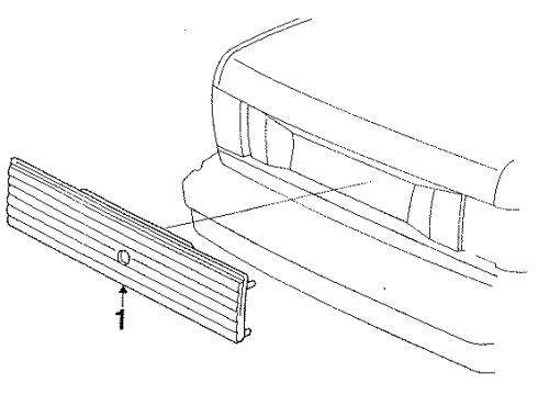 1993 Chrysler LeBaron Rear Reflector APPLIQUE Deck Lid Diagram for 4676517