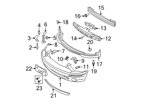 2009 Ford Mustang Front Bumper Support Bracket Diagram for 5R3Z-17C861-AA