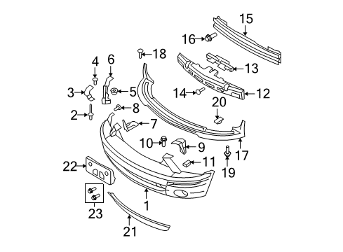 2009 Ford Mustang Front Bumper Lower Grille Diagram for 7R3Z-17K945-AA