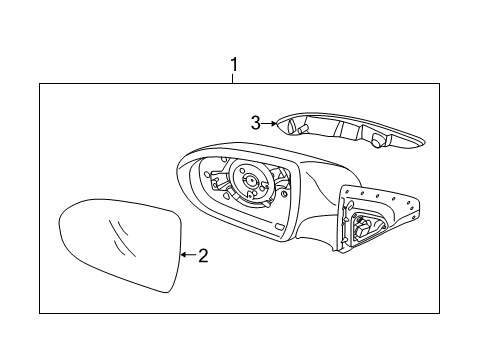 2015 Kia Sportage Outside Mirrors Outside Rear Mirror & Holder, Right Diagram for 876213W450