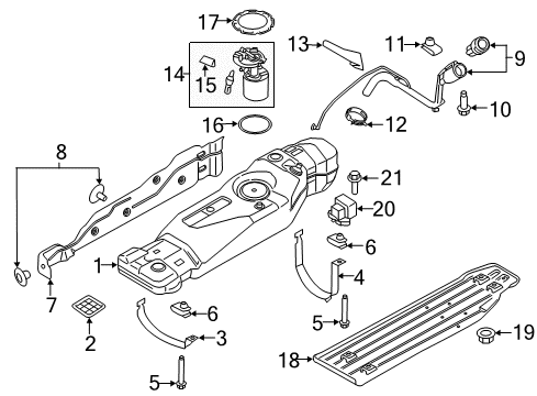 2019 Ford F-150 Fuel Supply Support Strap Diagram for GL3Z-9054-D