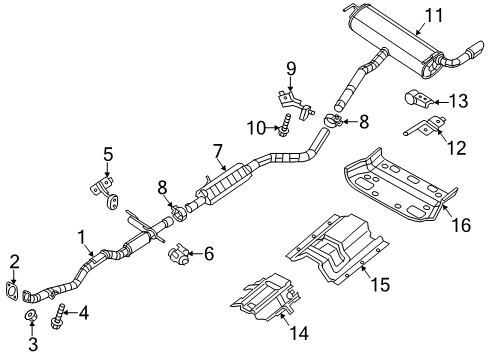 2016 Jeep Cherokee Exhaust Components Nut-Self Locking Diagram for 10225-10003