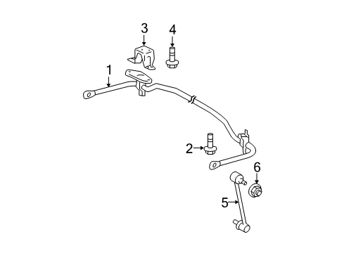 2006 Toyota Highlander Stabilizer Bar & Components - Rear Bracket Bolt Diagram for 90080-11232