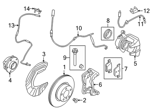 2021 BMW 430i Front Brakes BRAKE HOSE FRONT Diagram for 34306879281