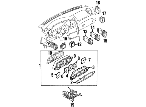 1999 Kia Sephia Switches Switch-Combination Diagram for 0K2A366120A