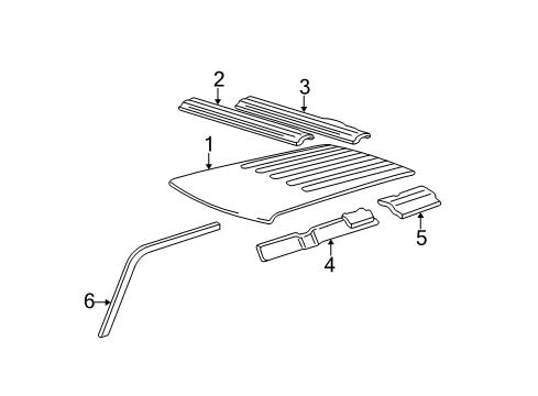 1996 GMC Jimmy Roof & Components Drip Weatherstrip Diagram for 15113131