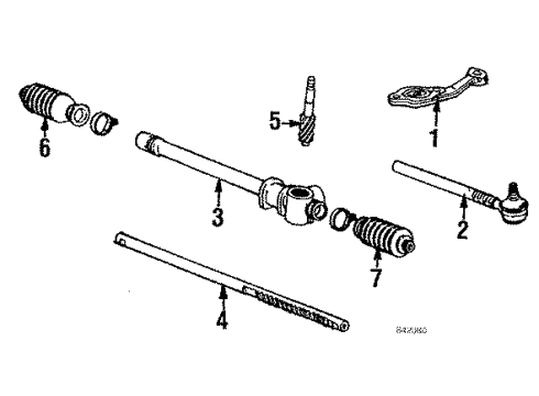 1984 Toyota Corolla Steering Column & Wheel, Steering Gear & Linkage Pinion Diagram for 45541-12021