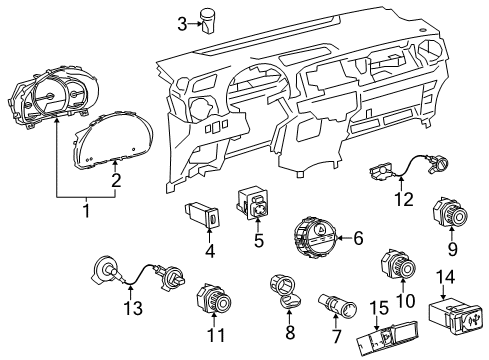 2015 Toyota Yaris Cluster & Switches, Instrument Panel Lens Diagram for 83852-0U250