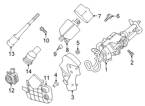 2021 INFINITI QX50 Steering Column & Wheel, Steering Gear & Linkage Bolt Diagram for 54368-5NA1A