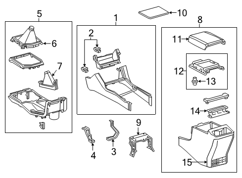 2022 Toyota Tacoma Console Front Console Diagram for 58810-04040-C0