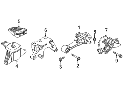 2022 Kia Carnival Engine & Trans Mounting Bracket Assembly-Engine Diagram for 21810R0100