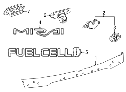 2018 Toyota Mirai Exterior Trim - Trunk Switch Diagram for 84840-28020