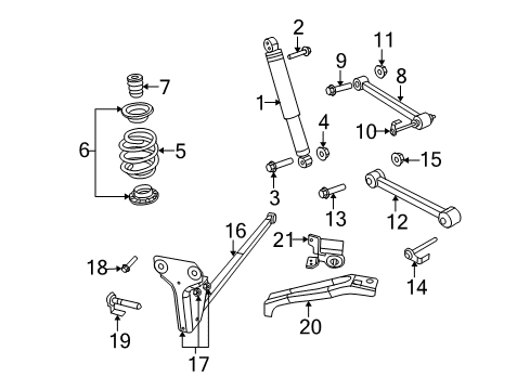 2007 Dodge Nitro Rear Suspension, Lower Control Arm, Upper Control Arm, Stabilizer Bar, Suspension Components Bolt-Header Diagram for 6508537AA