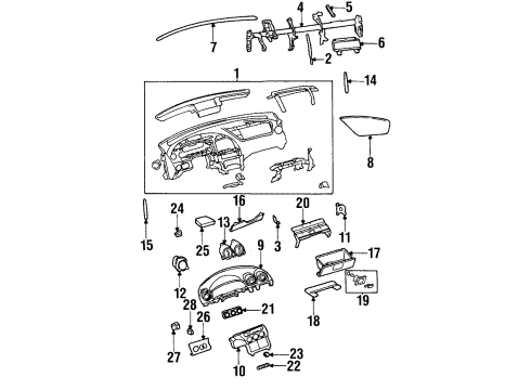 2000 Mercury Cougar Instrument Panel Heater Control Diagram for XS8Z19980BA