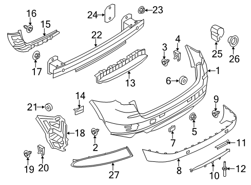 2015 BMW X3 Parking Aid Reflector Left Diagram for 63257352209
