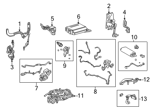 2018 Lexus LS500 Ride Control Filter Assembly, Height Diagram for 48970-50040