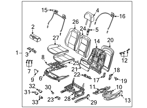 2000 BMW 323Ci Lumbar Control Seats Covering Cap Diagram for 52108119867