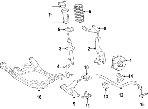 2007 Lexus IS250 Front Suspension Components, Lower Control Arm, Upper Control Arm, Ride Control, Stabilizer Bar Spring, Coil, Front Diagram for 48131-53150