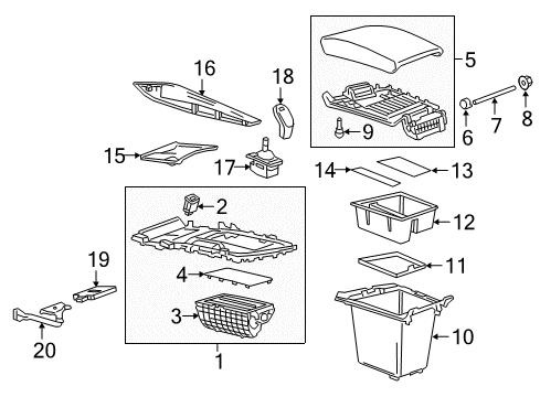 2019 Buick Enclave Center Console Cup Holder Diagram for 84683863