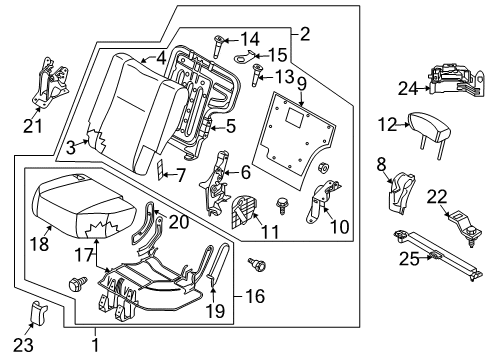 2005 Nissan Murano Rear Seat Components Cushion Assy-Rear Seat, LH Diagram for 88350-CA602