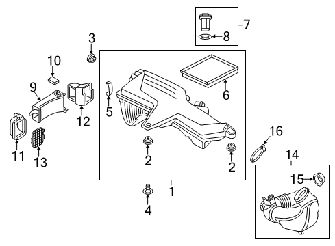 2015 BMW 428i Powertrain Control Intake Silencer Diagram for 13717597589