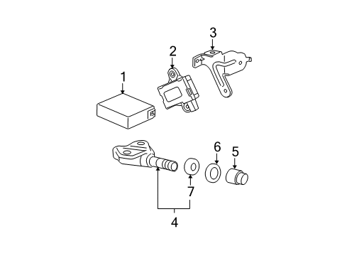 2010 Honda Pilot Tire Pressure Monitoring Tpms Unit Diagram for 39350-SZA-A02