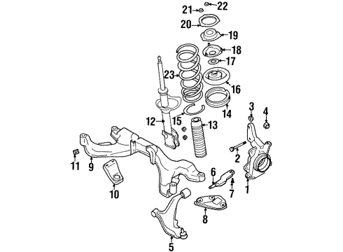 1996 Infiniti I30 Front Suspension Components, Lower Control Arm, Stabilizer Bar Seal-Rubber, Front Spring Diagram for 54034-85E10