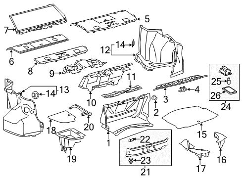 2018 Lexus GS300 Interior Trim - Rear Body Clip Diagram for 90467-05145