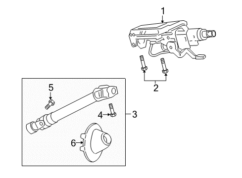 2008 Pontiac G8 Steering Column, Steering Wheel Intermediate Steering Shaft Kit Diagram for 92213664