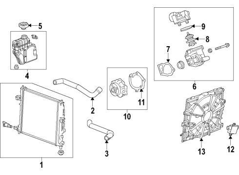 2016 Cadillac ATS Cooling System, Radiator, Water Pump, Cooling Fan Fan Module Diagram for 84790788