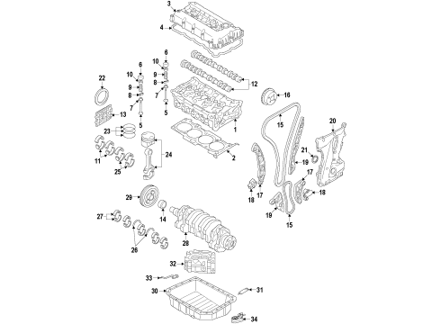 2007 Jeep Patriot Engine Parts, Mounts, Cylinder Head & Valves, Camshaft & Timing, Oil Pan, Oil Pump, Crankshaft & Bearings, Pistons, Rings & Bearings INSULATOR-Engine Mount Diagram for 5105492AG