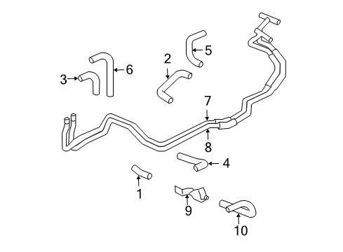 2003 Honda Pilot Heater Core & Control Valve Hose A1, Water Inlet Diagram for 79721-S3V-A00