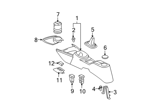 2008 Toyota Yaris Front Door Console Diagram for 58910-52020-B0