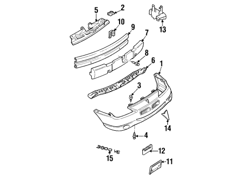 1999 Pontiac Grand Prix Front Bumper Emblem Diagram for 20696860