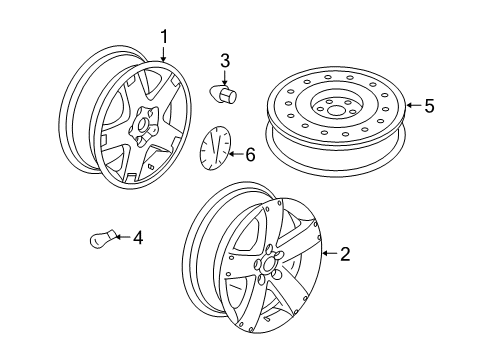 2008 Pontiac Torrent Wheels, Covers & Trim Wheel Rim-17X7.0 Aluminum 47Mm O.S 115.0 Bellcrank Chrome*Chrome M Diagram for 9597069