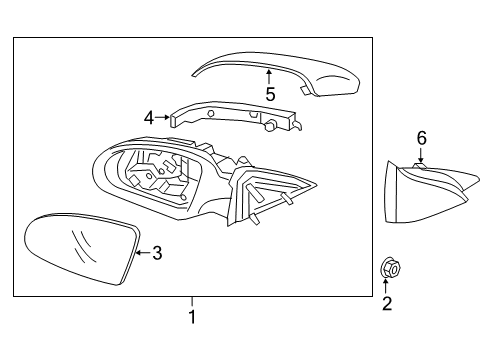 2017 Kia Optima Mirrors Outside Rear View G/Holder Assembly, Left Diagram for 87611A8000
