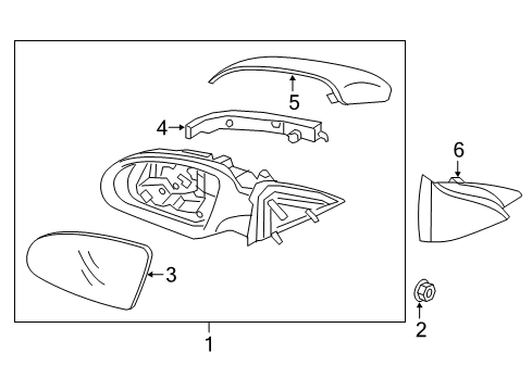 2017 Kia Optima Mirrors SCALP-Outside Rear View Mi Diagram for 87626D4010