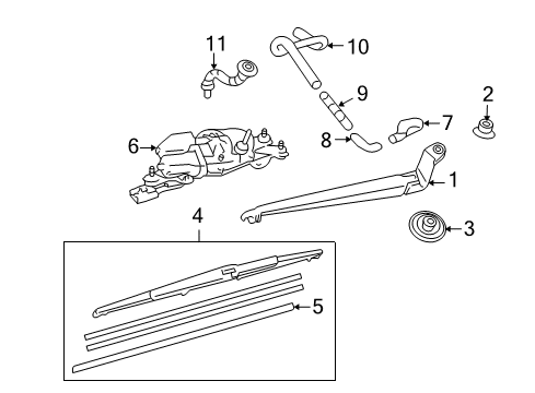 2012 Lexus RX450h Wiper & Washer Components Nozzle, Rear Washer Diagram for 85391-48050