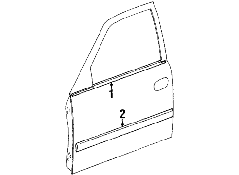 1998 Chevrolet Prizm Exterior Trim - Front Door Body Side Molding Diagram for 94857719