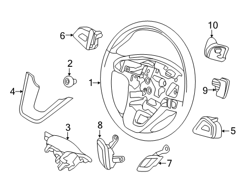 2015 Lincoln MKZ Steering Wheel & Trim Cruise Switch Diagram for DP5Z-9C888-CB