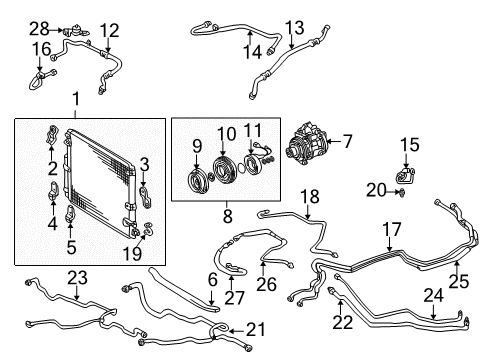 2001 Toyota Land Cruiser Air Conditioner Evaporator Core Diagram for 88501-60190