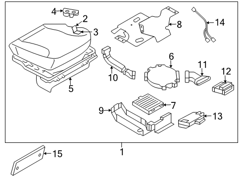2003 Infiniti M45 Power Seats Pad-Front Seat Cushion Diagram for 87311-CS015